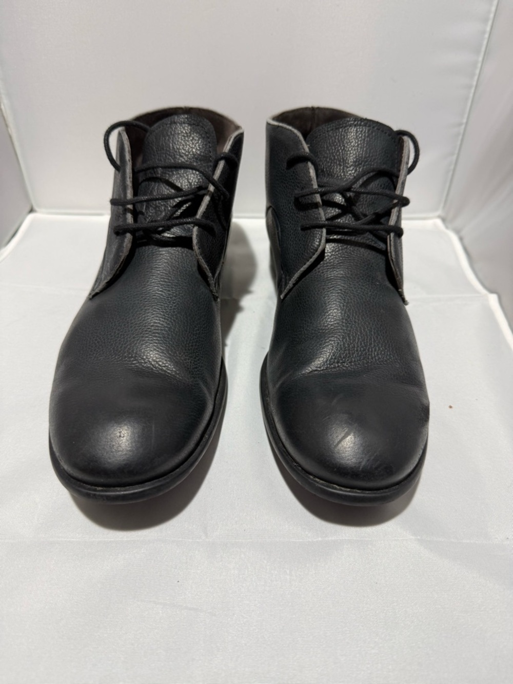 John Varvatos Black Leather Chukka Boots